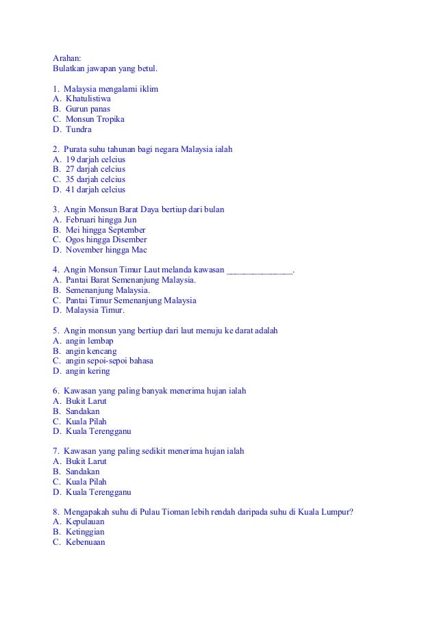Soalan kajian tempatan tahun 5