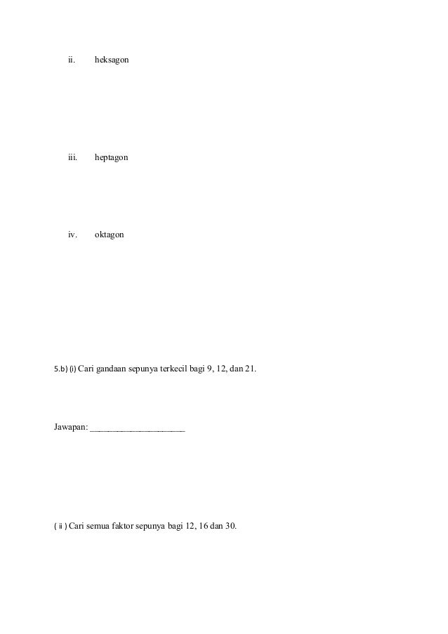 Soalan kelas tambahan matematik 2015