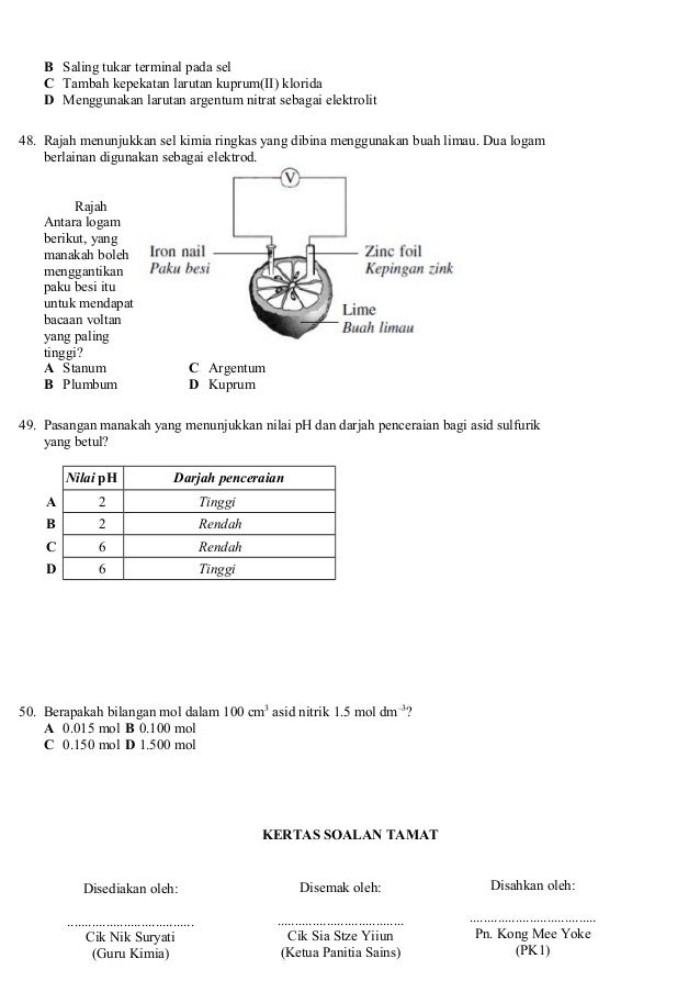 Soalan kimia ting4