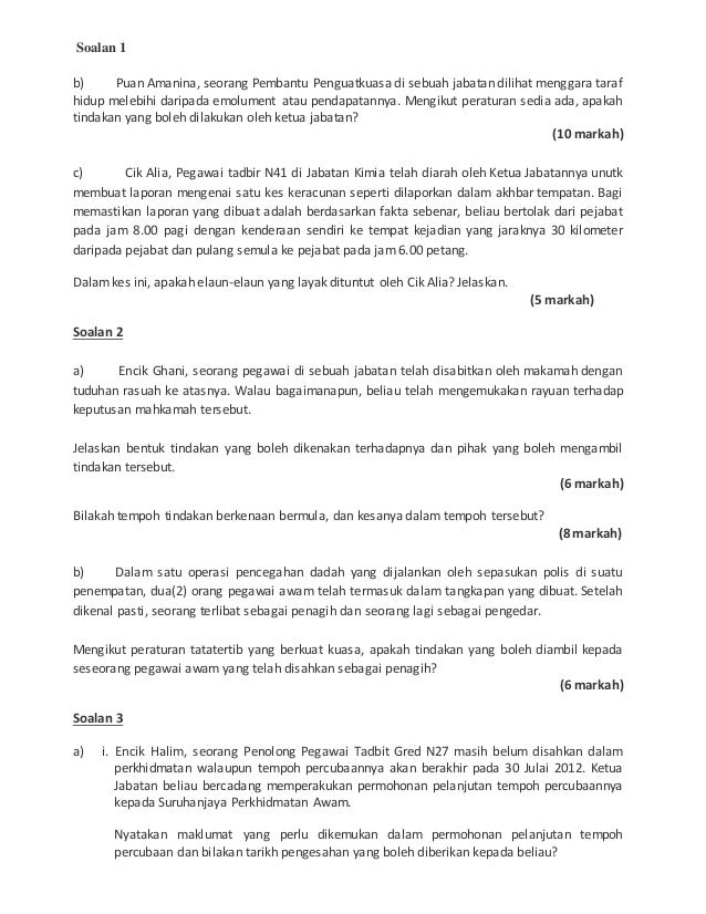 Contoh Soalan Peperiksaan Jpa Pembantu Tadbir N19 - Resepi 