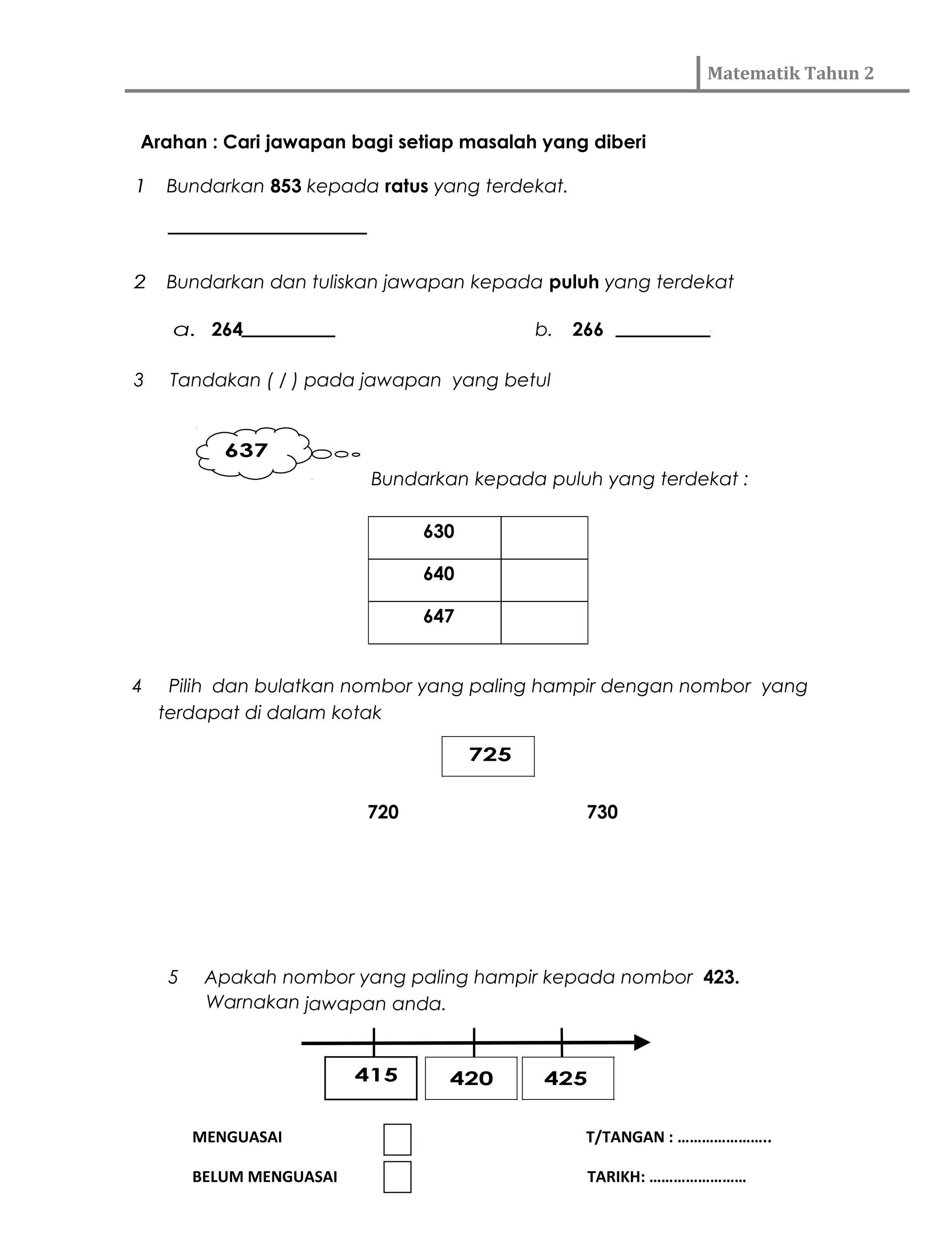 Soalan kssr tahun 2 matematik | DOC