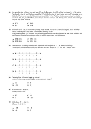 Ujian Matematik Tingkatan 1 Skema Jawapan