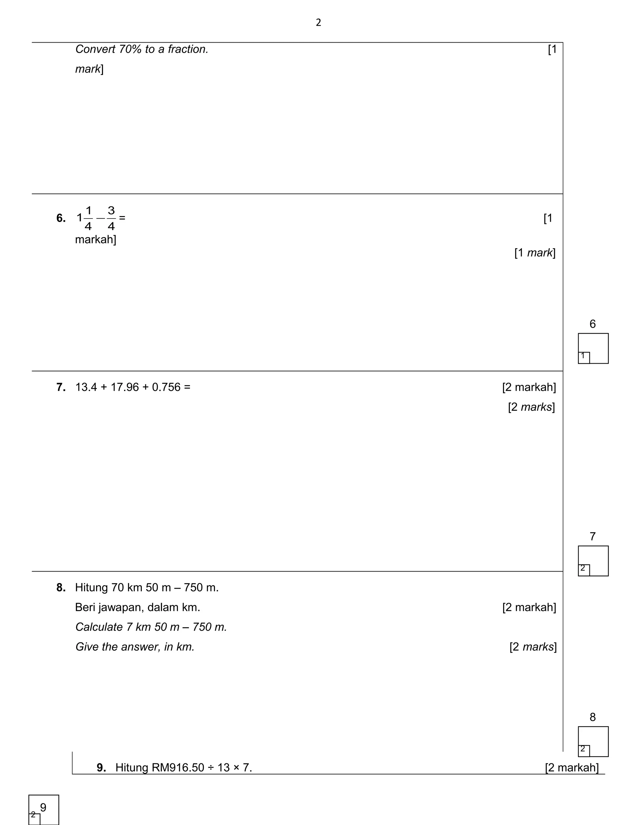 Soalan matematik t5-kertas 2 Tahun 5 | DOC
