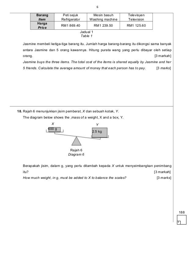 Soalan matematik t5-kertas 2 Tahun 5