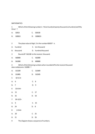 Soalan Matematik T 1