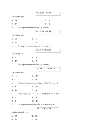 Soalan Matematik T 1