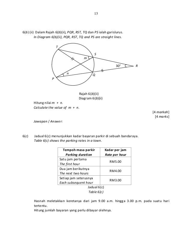 Contoh Kertas Soalan Matematik Pt3 - Gambar 06