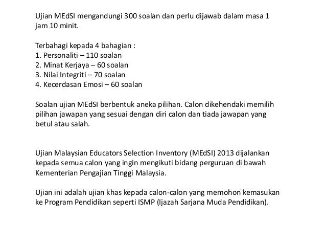 Soalan Dan Jawapan Ujian Medsi - Selangor w