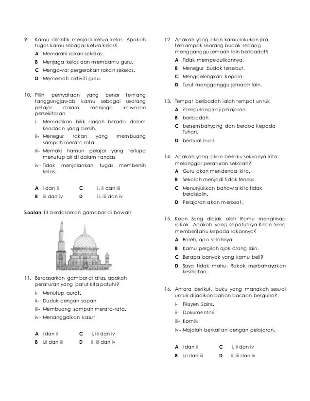 Soalan Moral Tahun 3  bicara kehidupan Soalan Pemahaman Bahasa Melayu