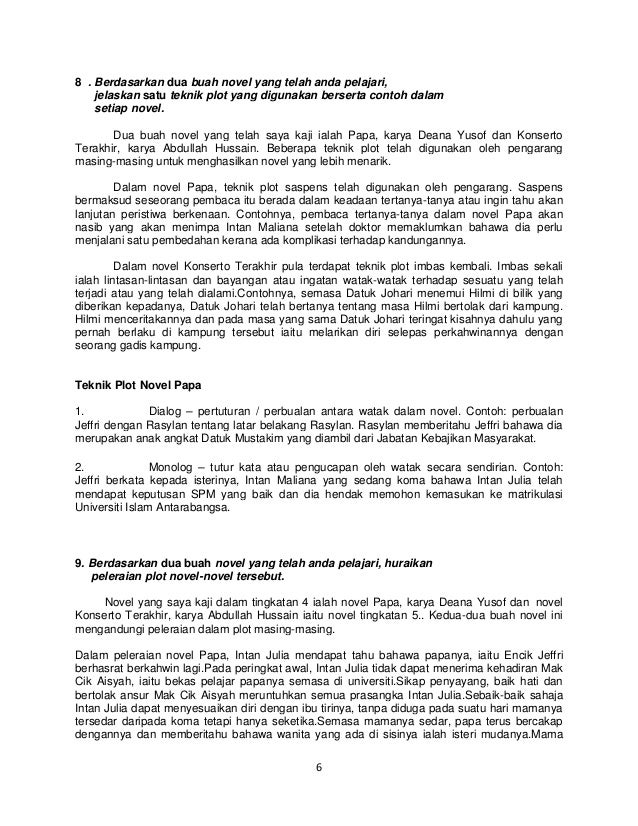 Contoh Soalan Novel Teknik Plot - Selangor a