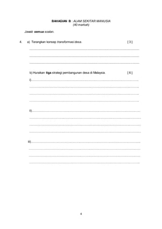 Soalan Percubaan Geografi Semester 1 Stpm 2019 Kedah