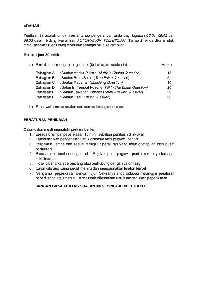 Contoh Soalan English Form 2 - Selangor o