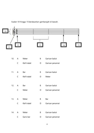 Soalan peperiksaan akhir tahun pendidikan muzik tahun 4 2015