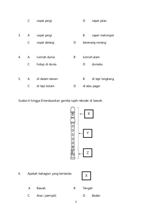 Soalan peperiksaan akhir tahun pendidikan muzik tahun 4 2015