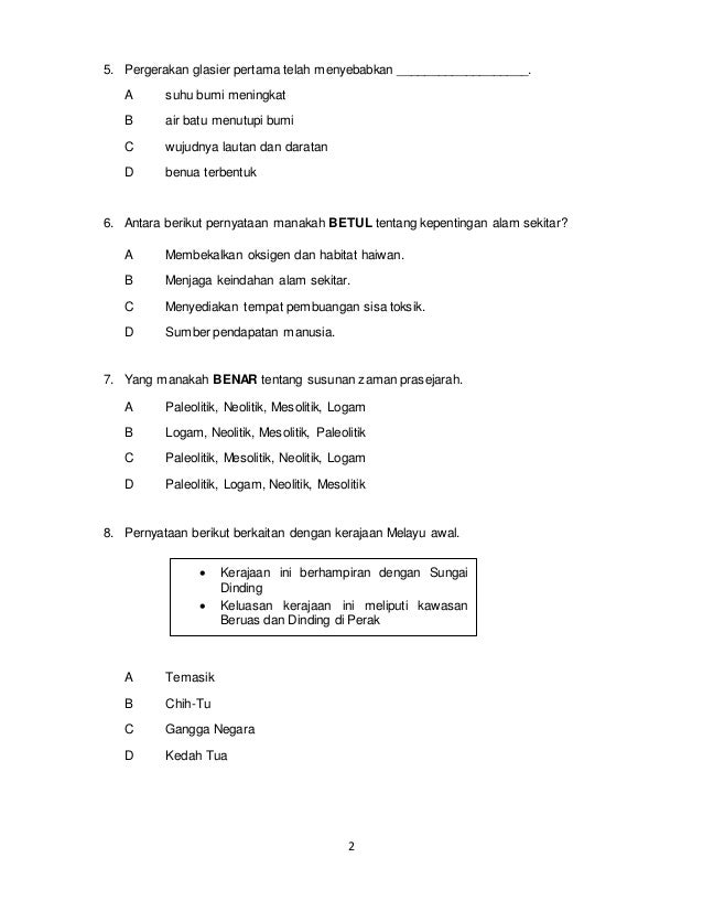 Soalan Zaman Air Batu - Meteran g