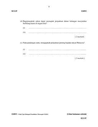 Soalan Percubaan Sejarah Spm K2 Mara