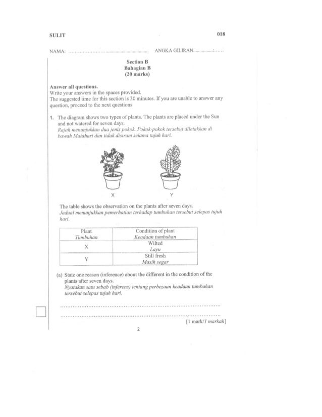 Soalan Percubaan Sains Upsr 2019 Dan Skema Jawapan Soalan Percubaan Sains Upsr 2019 Dan Skema Jawapan