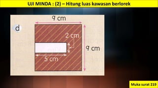 UJI MINDA : (2) – Hitung luas kawasan berlorek
Muka surat 219
 