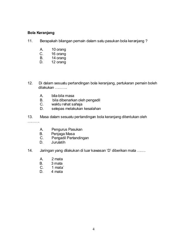 Soalan Pjk Tahun 4  Ujian jun 2020 other contents  eightknows