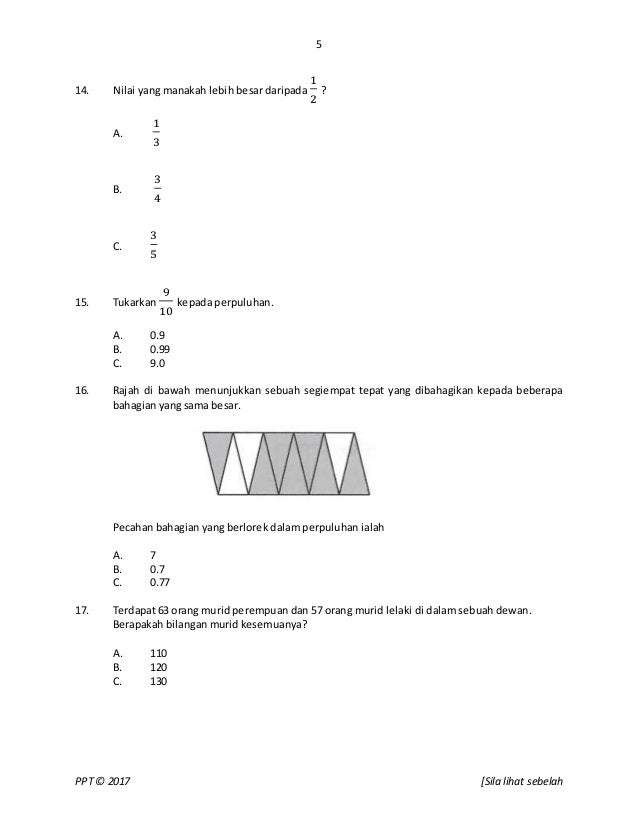 Soalan ppt Matematik Tahun 2 K1