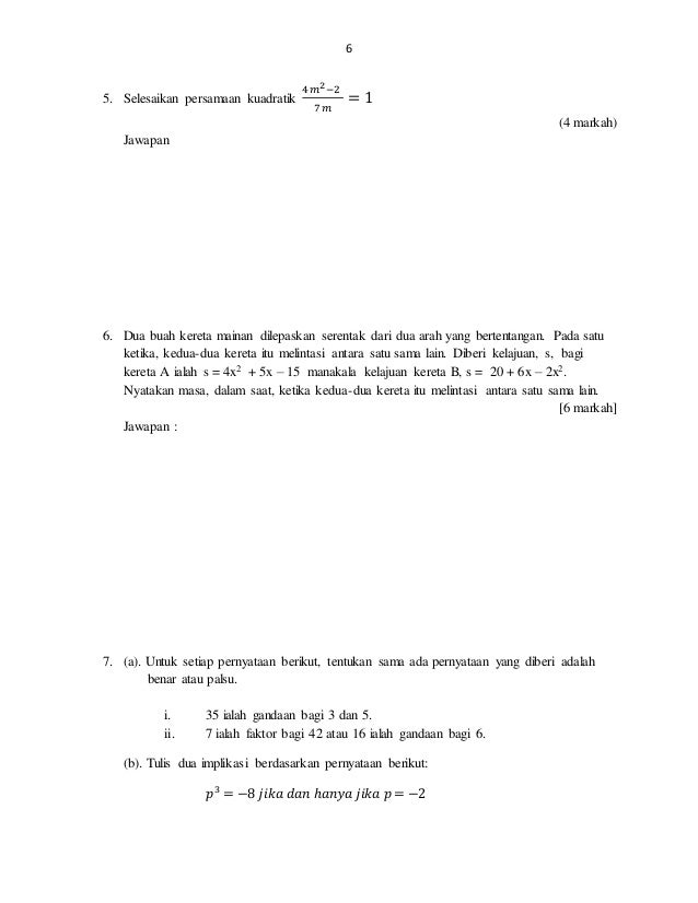 Soalan matematik tingkatan 4 ppt 2019