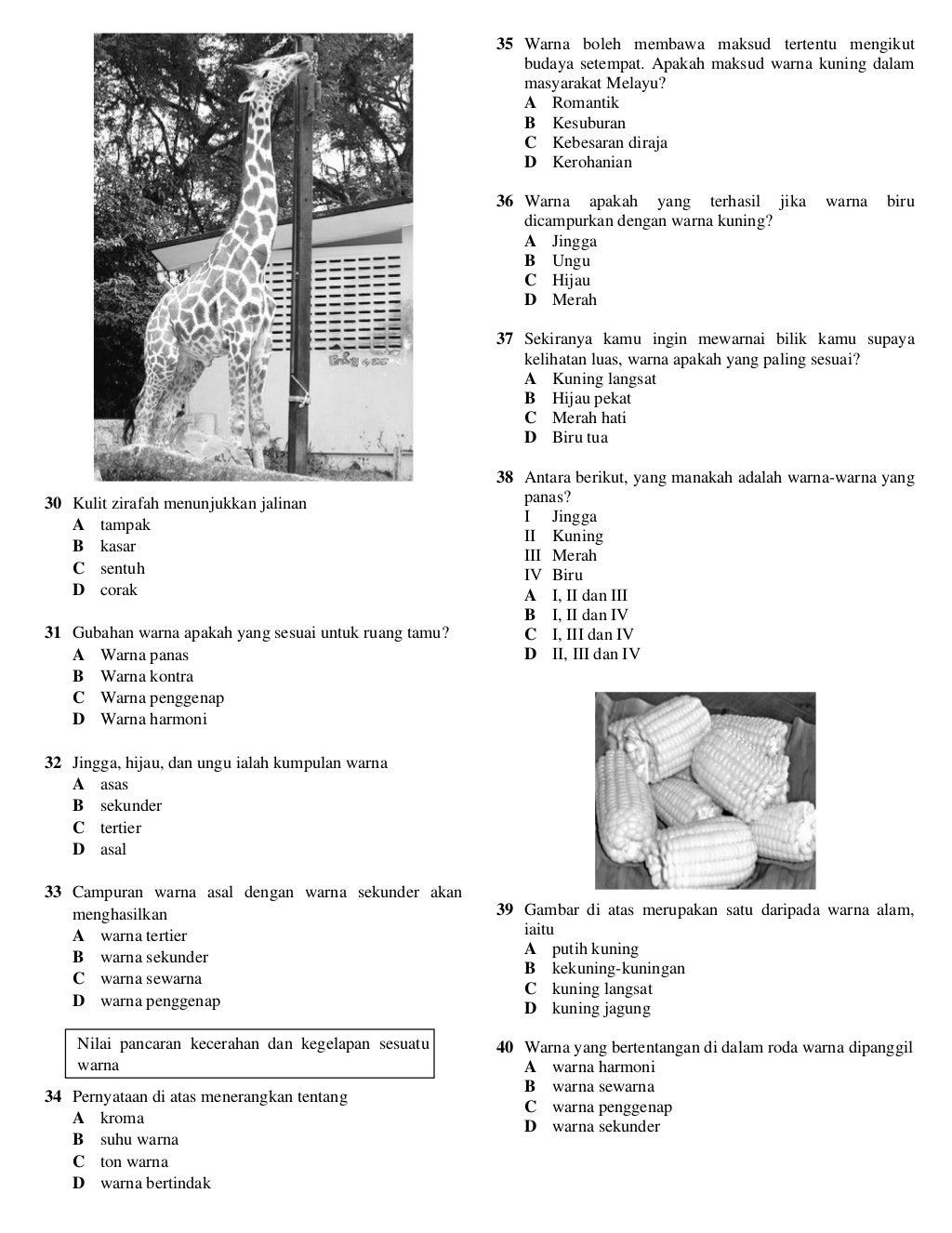 Pendidikan seni tingkatan 1