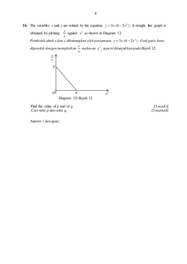 Soalan Matematik Cari Nilai X - Kecemasan 1