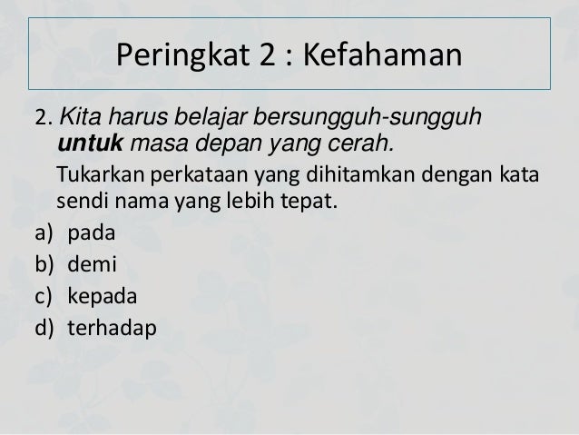 Soalan taksonomi bloom amali 2