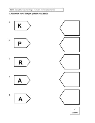 Soalan ujian BM Tahun 1 kertas 2