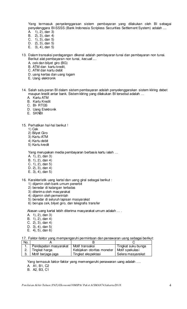 50 Soal Tentang Sistem Dan Alat Pembayaran Galeri Soal