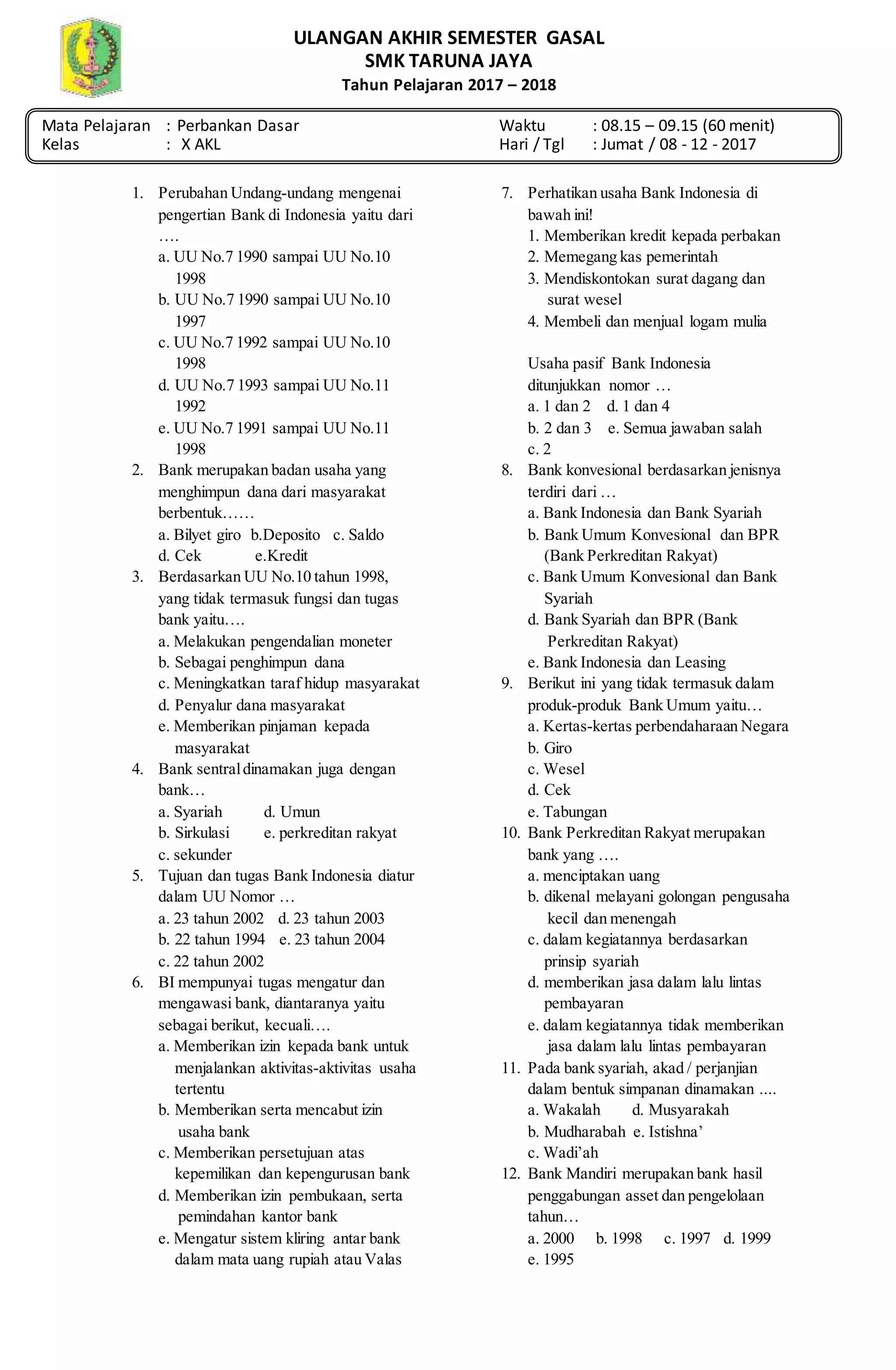Memahami Dunia Perbankan: Analisis Mendalam Melalui Soal Esai (Kelas 10, Semester 2)