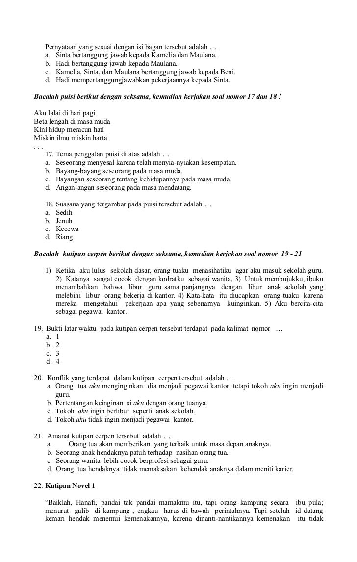 Soal bahasa indonesia