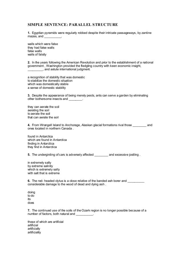 Soal Bahasa Inggris Parallel Structure