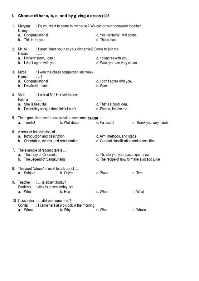 Contoh soal recount text smp