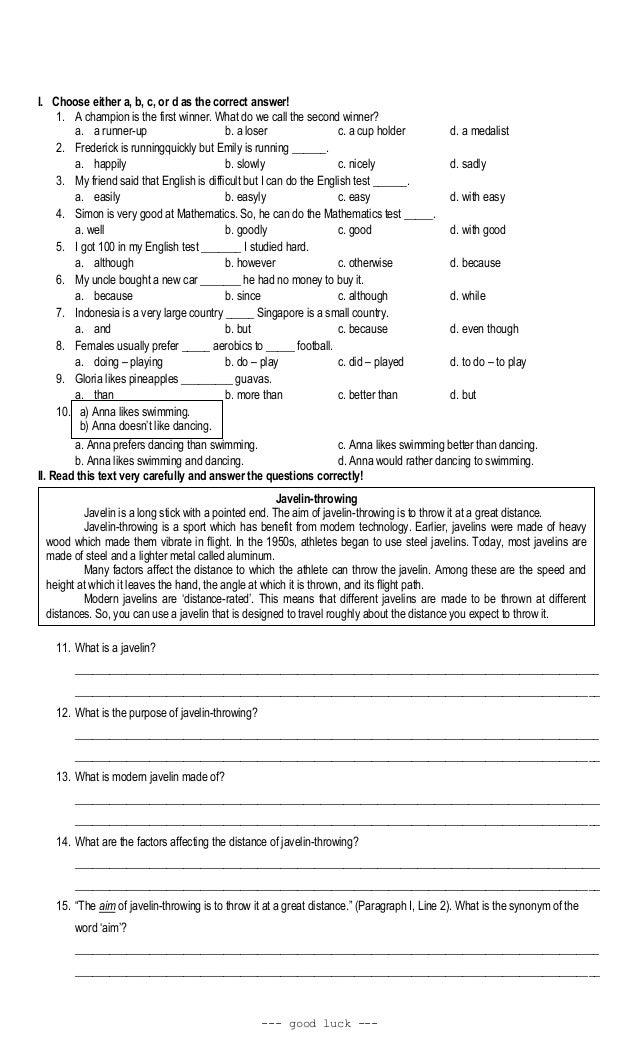 34 Bank Soal Bahasa Inggris Smp Info Dana Tunai