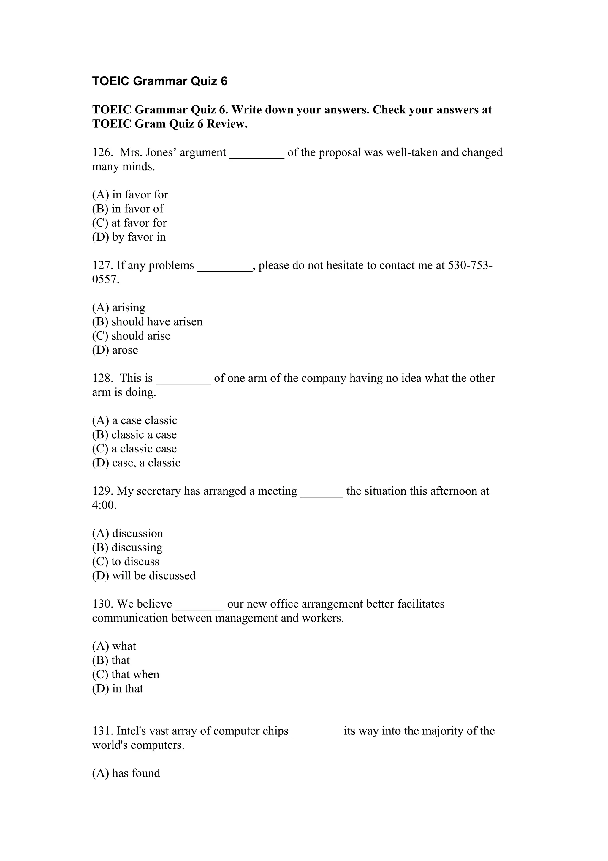Soal Bahasa Inggris Toeic Grammar 5 Doc