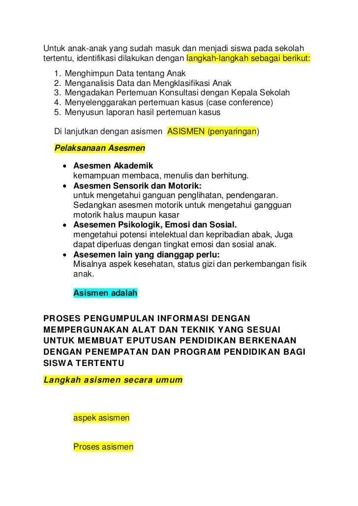 Contoh Identifikasi Dan Asesmen Abk - Feed News Indonesia
