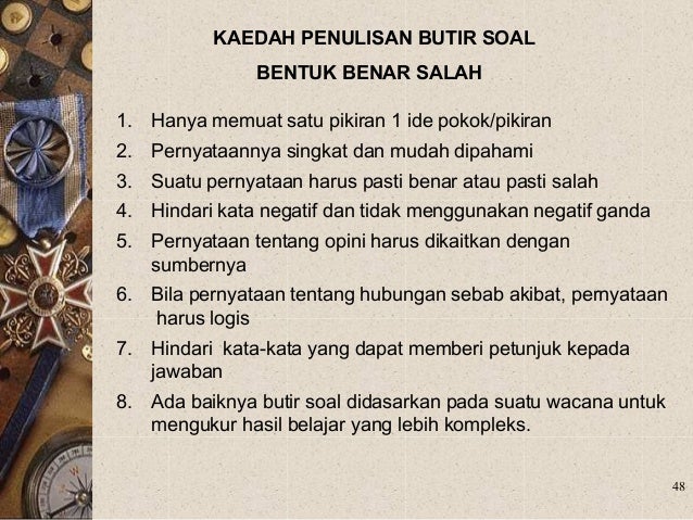 Soal bentuk pg bs dan menjodohkan