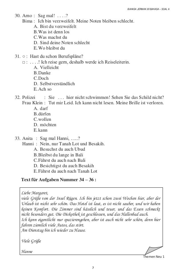 Contoh Soal Bahasa Jerman Kelas 12 Dan Jawaban – Berbagai Contoh