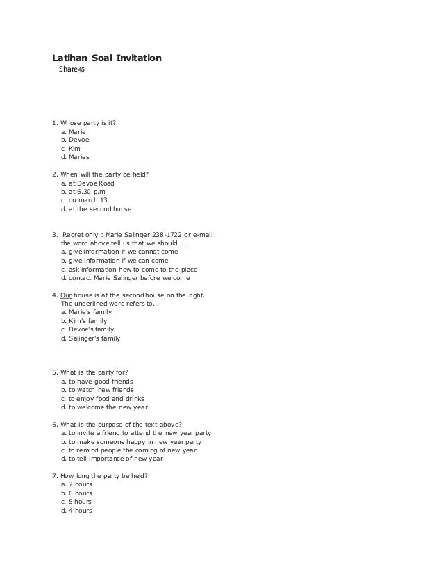 soal invitation soal invitation