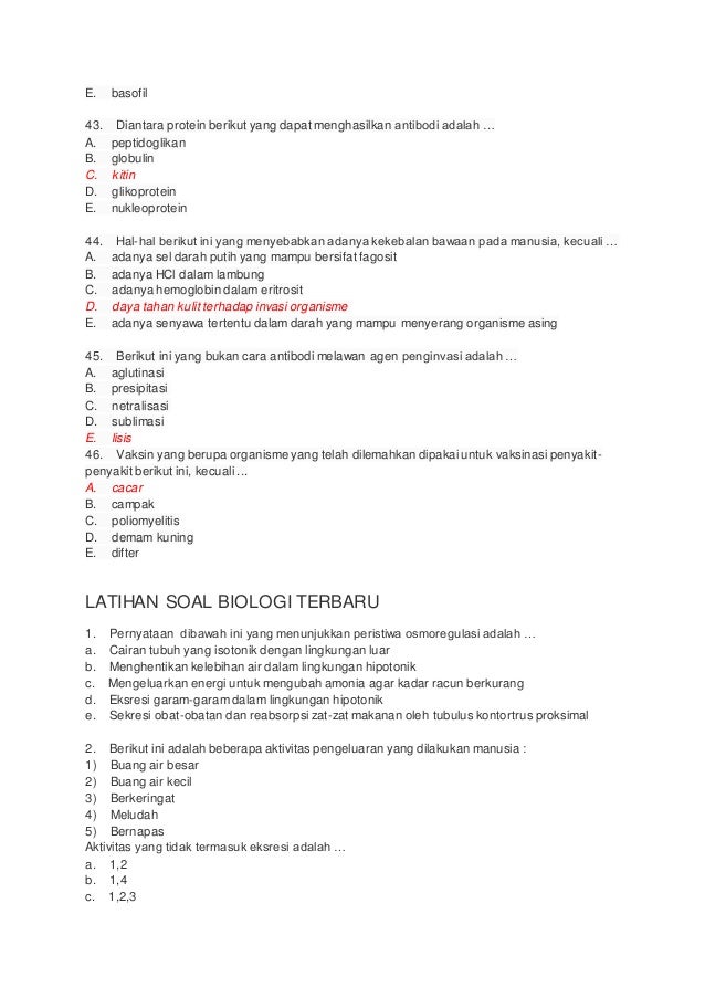 Kumpulan Soal Pembahasan Biologi Kelas Xi