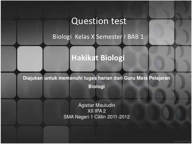 Contoh soal biologi kelas 10 semester 1 bab 1