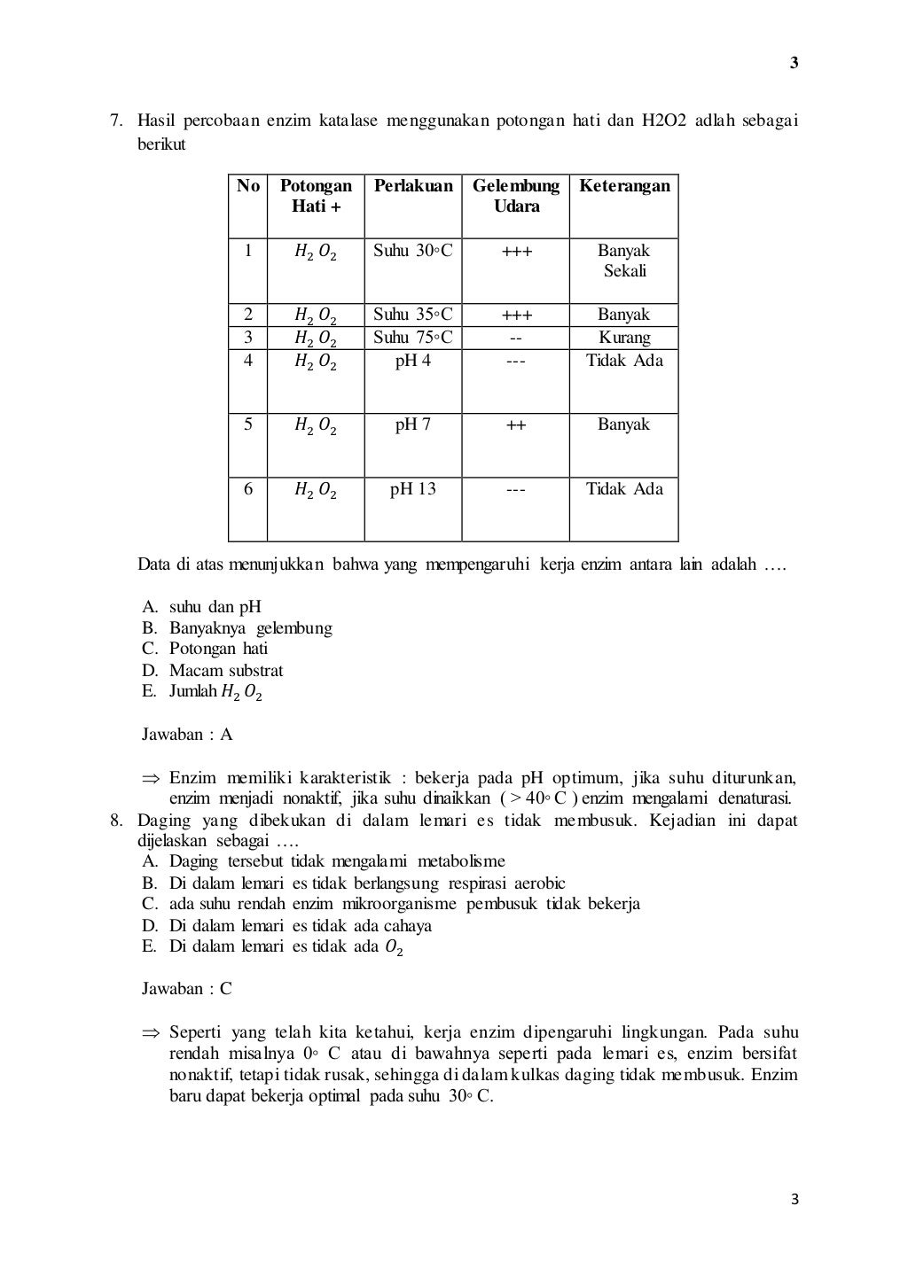 Kumpulan soal biologi METABOLISME besrta kunci jawaban