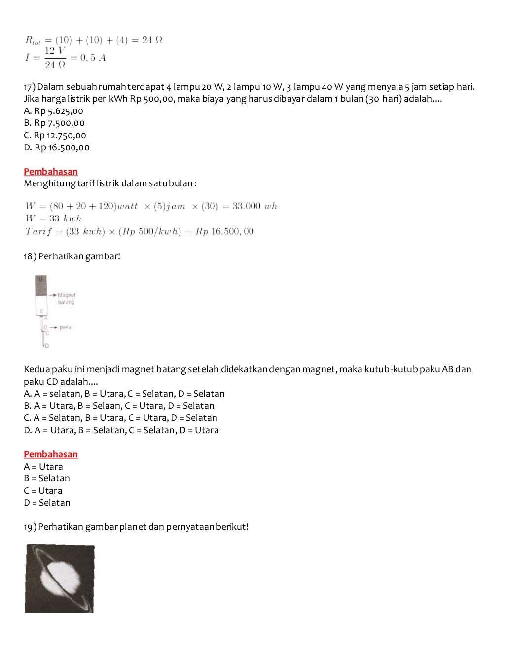 Soal Cerdas Cermat Ipa