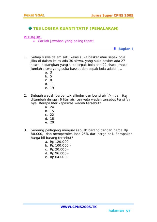 Soal Cpns Dan Jawaban