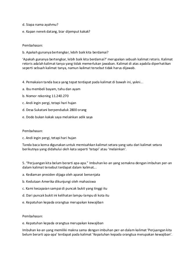 Soal Cpns Bahasa Indonesia