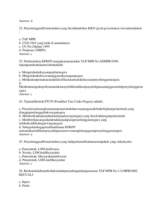 Soal cpns tata negara