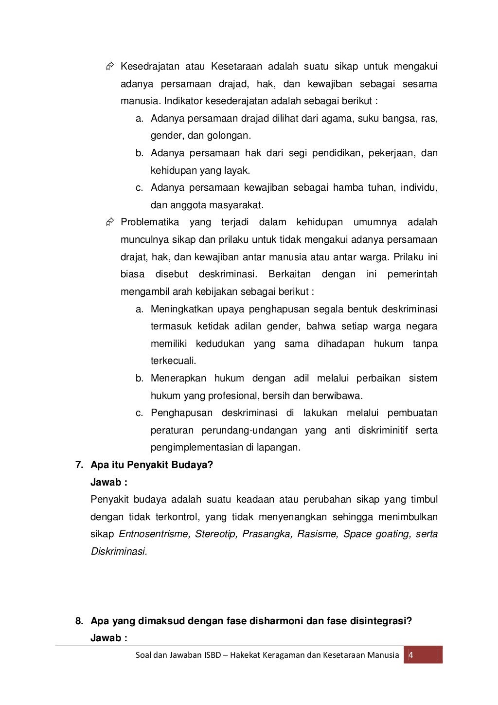 Soal dan Jawaban ISBD