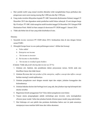 Contoh Soal Teori Akuntansi Beserta Jawaban