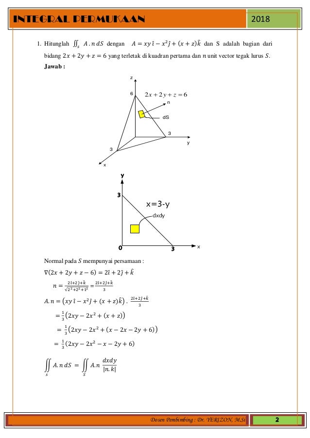 Soal Dan Pembahasan Integral Permukaan